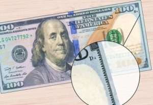 Micro printing on counterfeit money