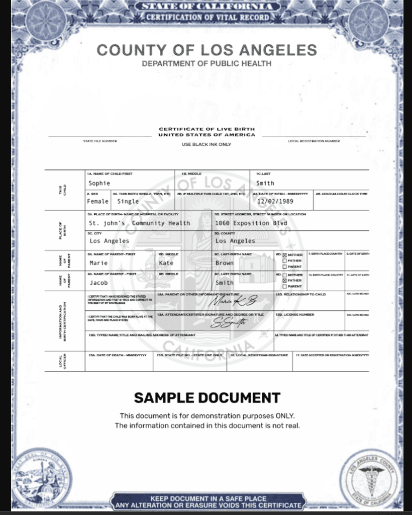 FAKE US BIRTH CERTIFICATE FOR SALE